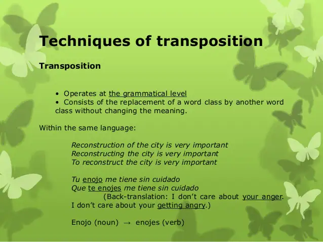 Transposition – A Translation Technique