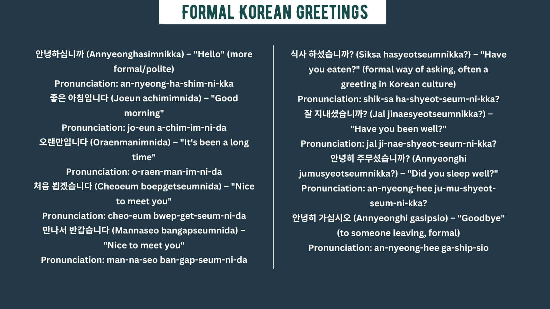 Formal Korean Greetings