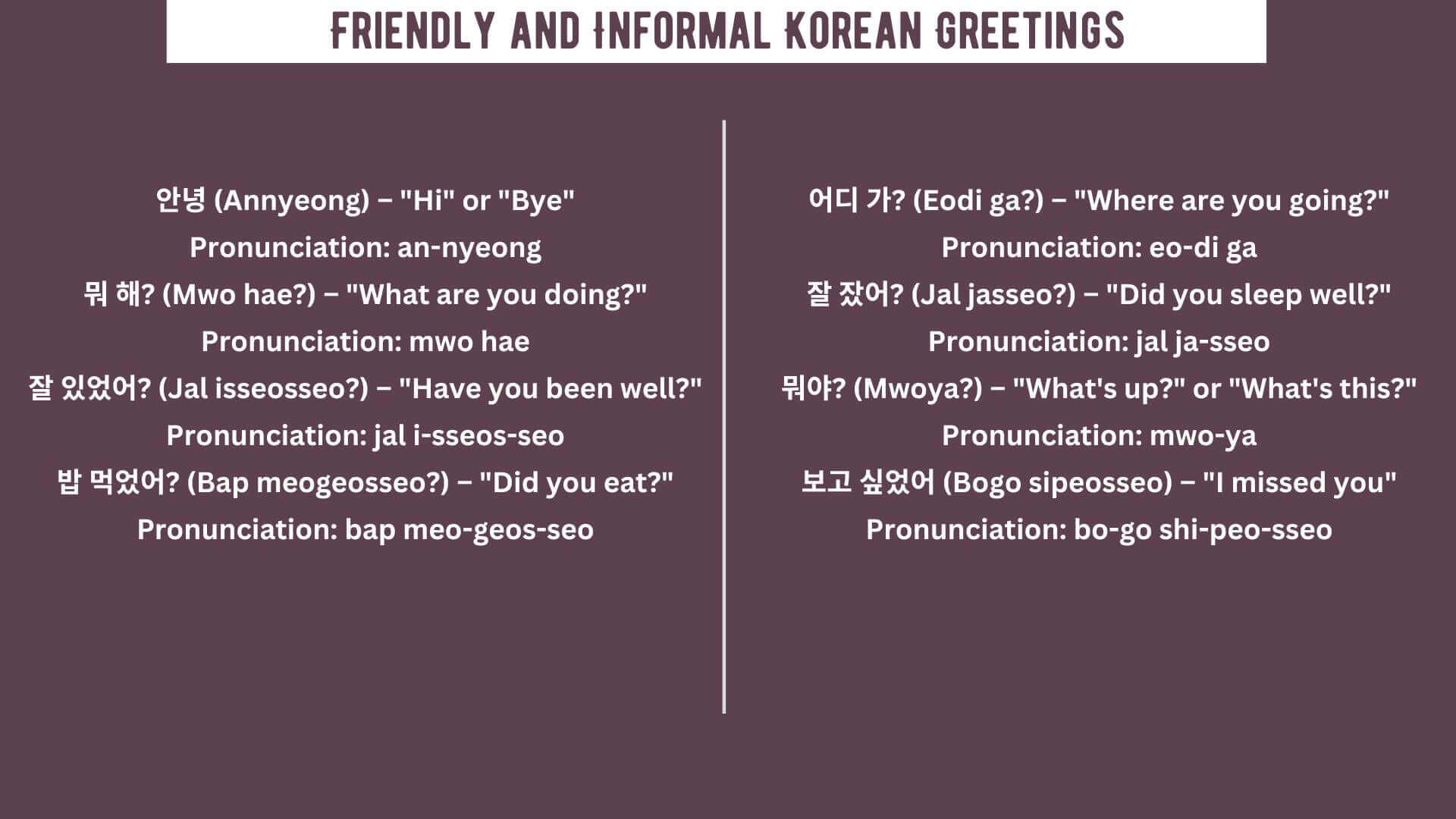 Friendly and Informal Korean Greetings