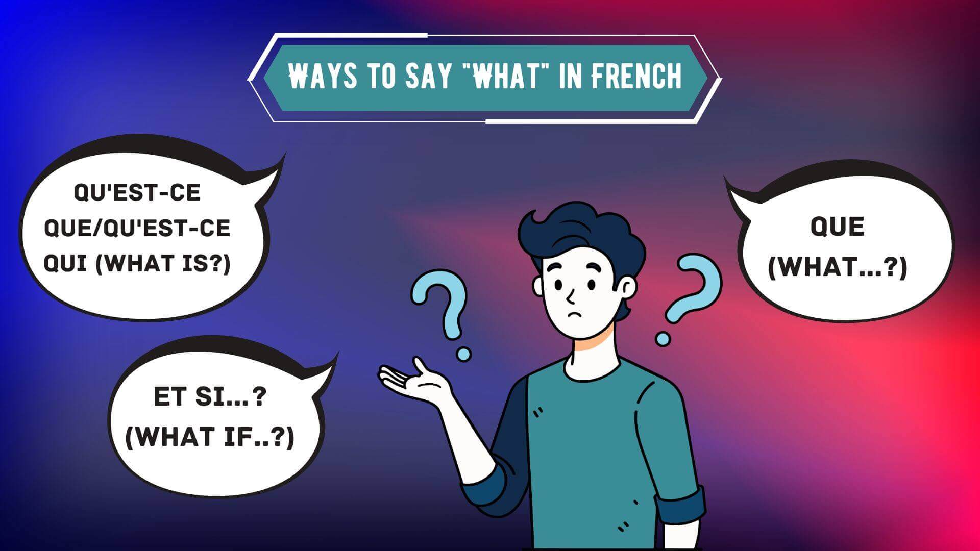 Ways to Say What in French 